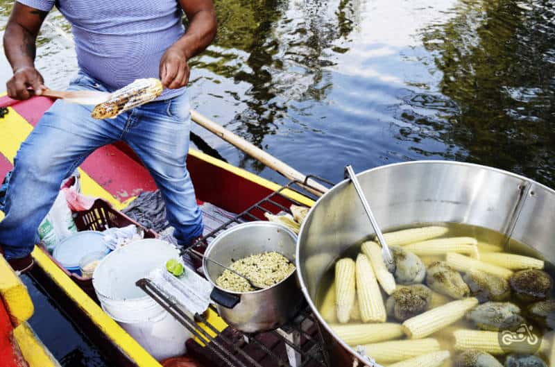 Street corn vendor at Xochimilco.