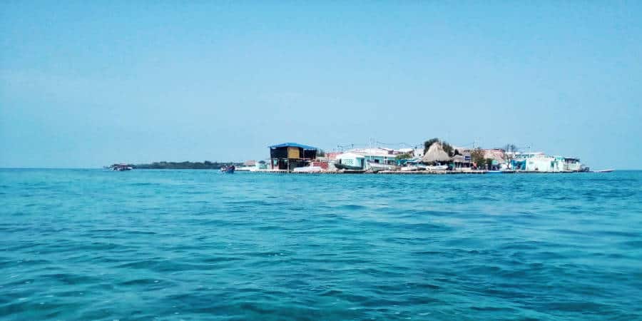 From the boat, a view of Islote de Santa Cruz, one of the San Bernardo Islands.